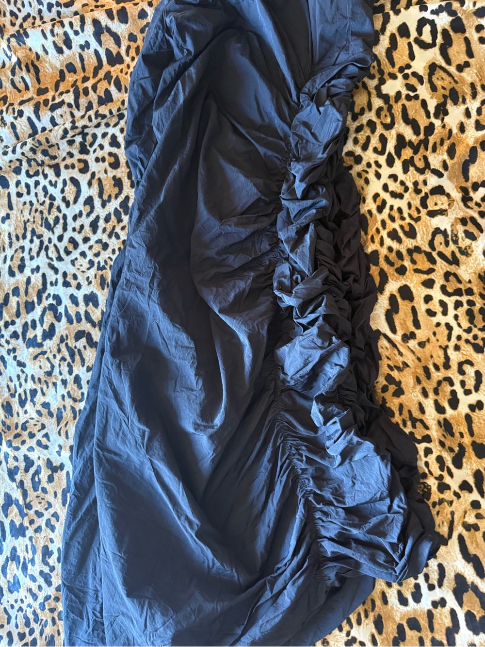 Black Rhinestone Not Nice Rouched Parachute Pants - Picture 6 of 6